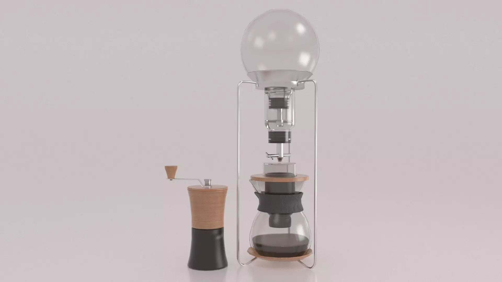 Coffee maker and grinder 3D model
