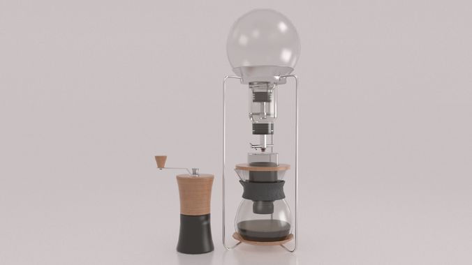 Coffee maker  and grinder 3D model