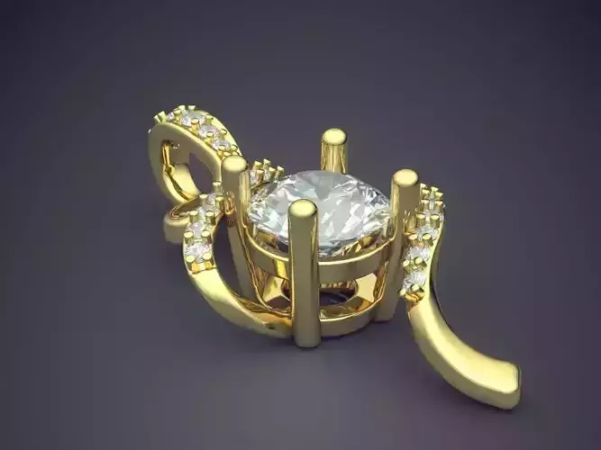 Pendant With Complex Design And Diamond CAD 3738