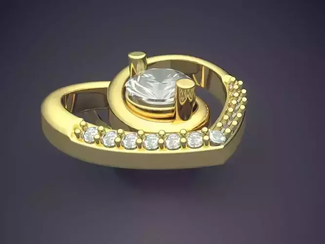 Heart Shaped Hollow Brooch CAD 3733 3D print model