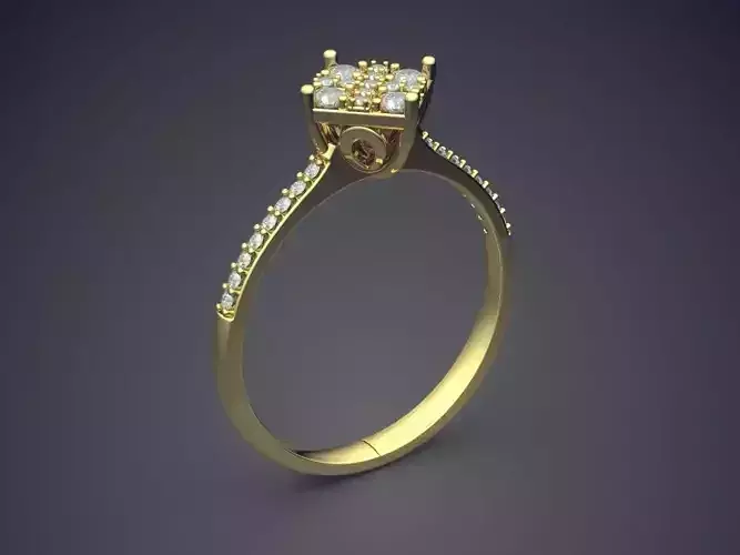 Engagement Ring With Square Ornament CAD 3726