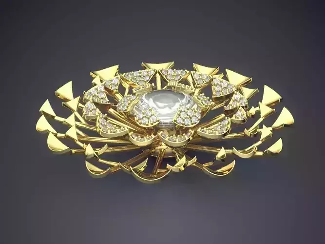 Complex Jewelry Piece With Diamond In The Middle CAD 3725