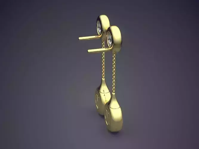 Hanging Earrings With Two Circle Diamonds CAD 3718