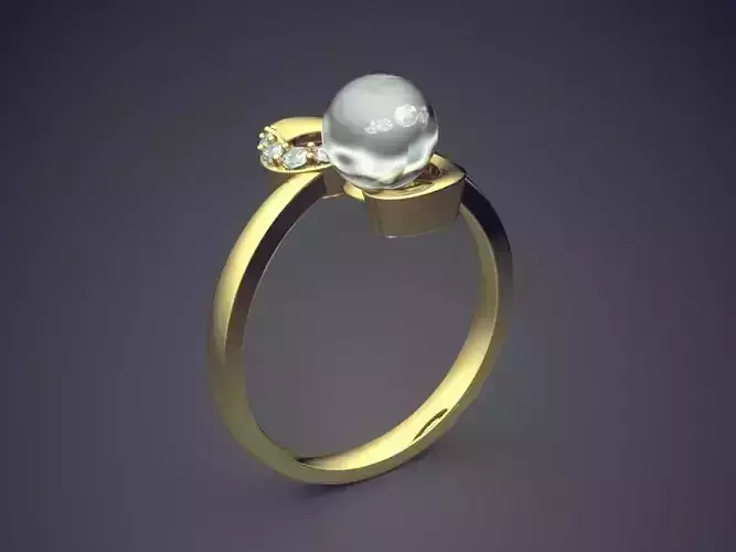 Ring With Sphere Diamond CAD 3714