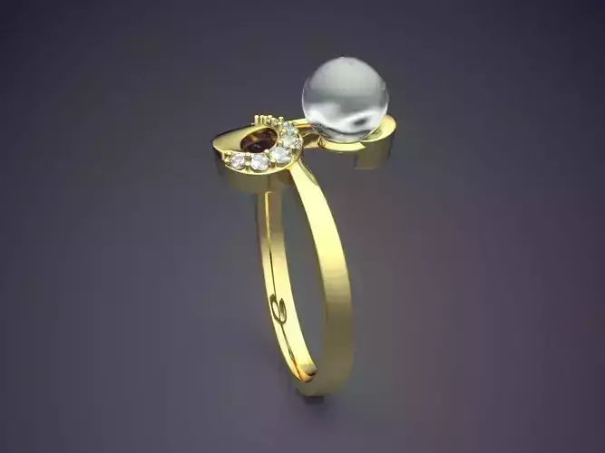Ring With Sphere Diamond CAD 3714