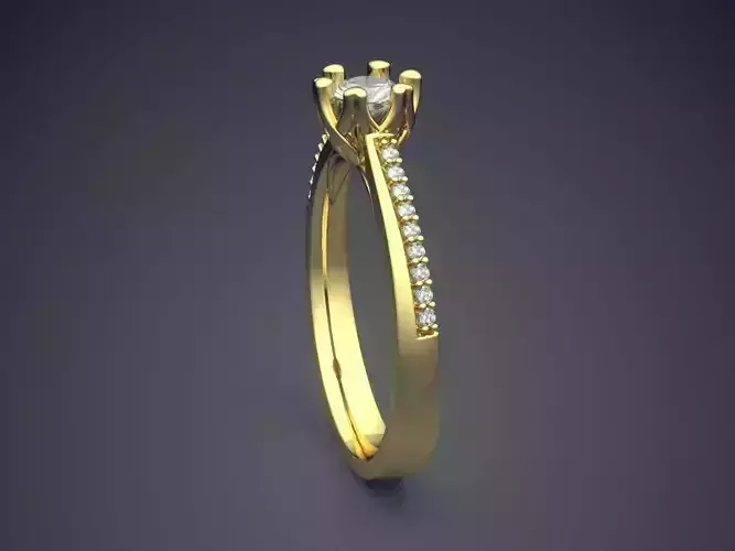 Simple Ring With Ornaments On The Side CAD 3711