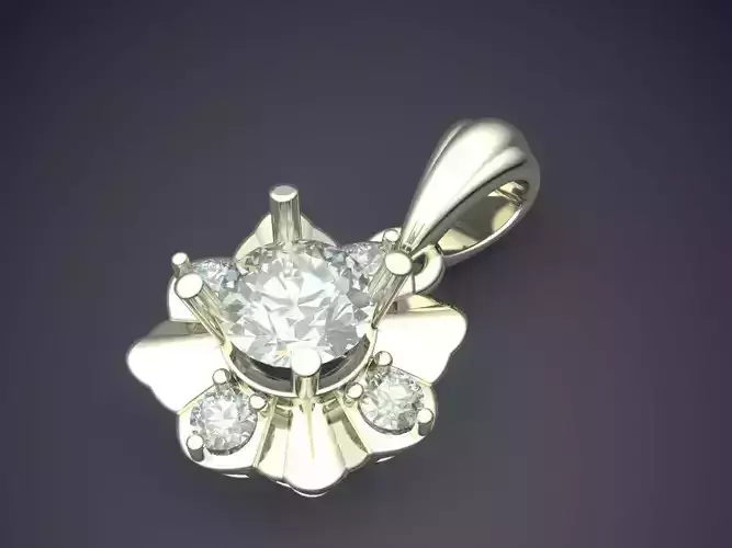 Square Pendant With Five Diamonds CAD 3706