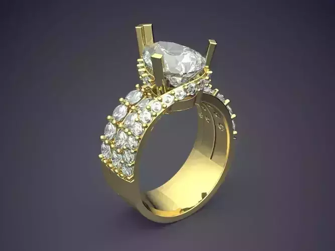 Incredibly Luxurious Ring With A Lot Of Diamonds CAD 3705