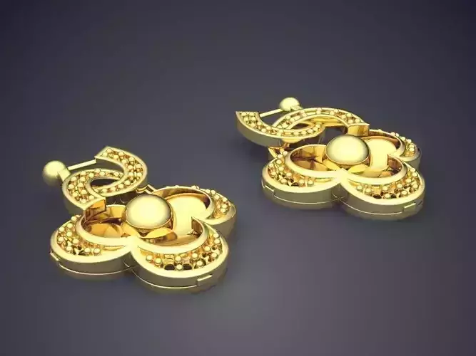 Clover Shaper Earrings CAD 3704 3D print model