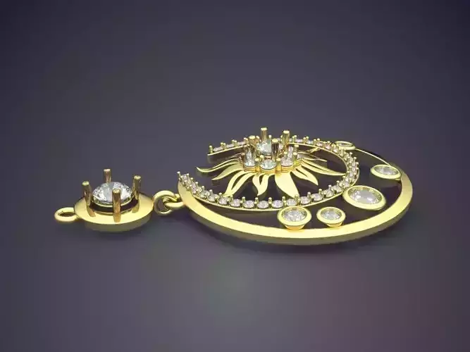 Moon Shaped Pendant CAD 3710