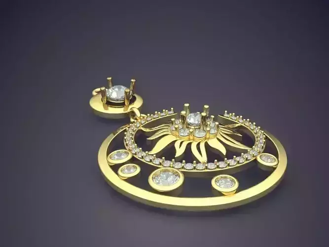 Moon Shaped Pendant CAD 3710