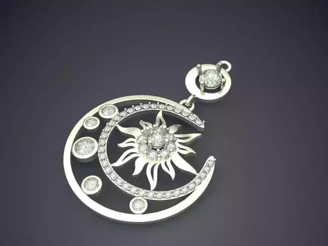 Moon Shaped Pendant CAD 3710