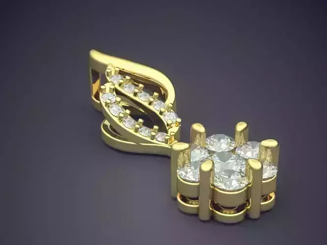 Jewelry Piece With Diamond CAD 3701 3D print model