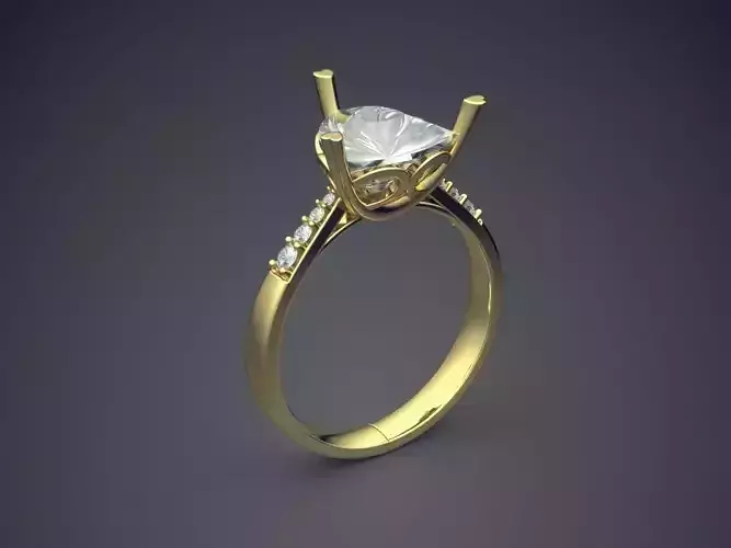 Engagement Ring With Triangle Diamond CAD 3698