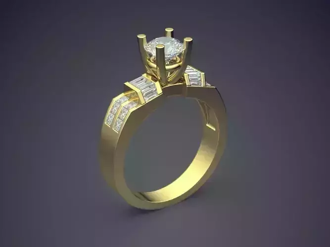 Ring With Diamonds On Top And On The Sides CAD 3696