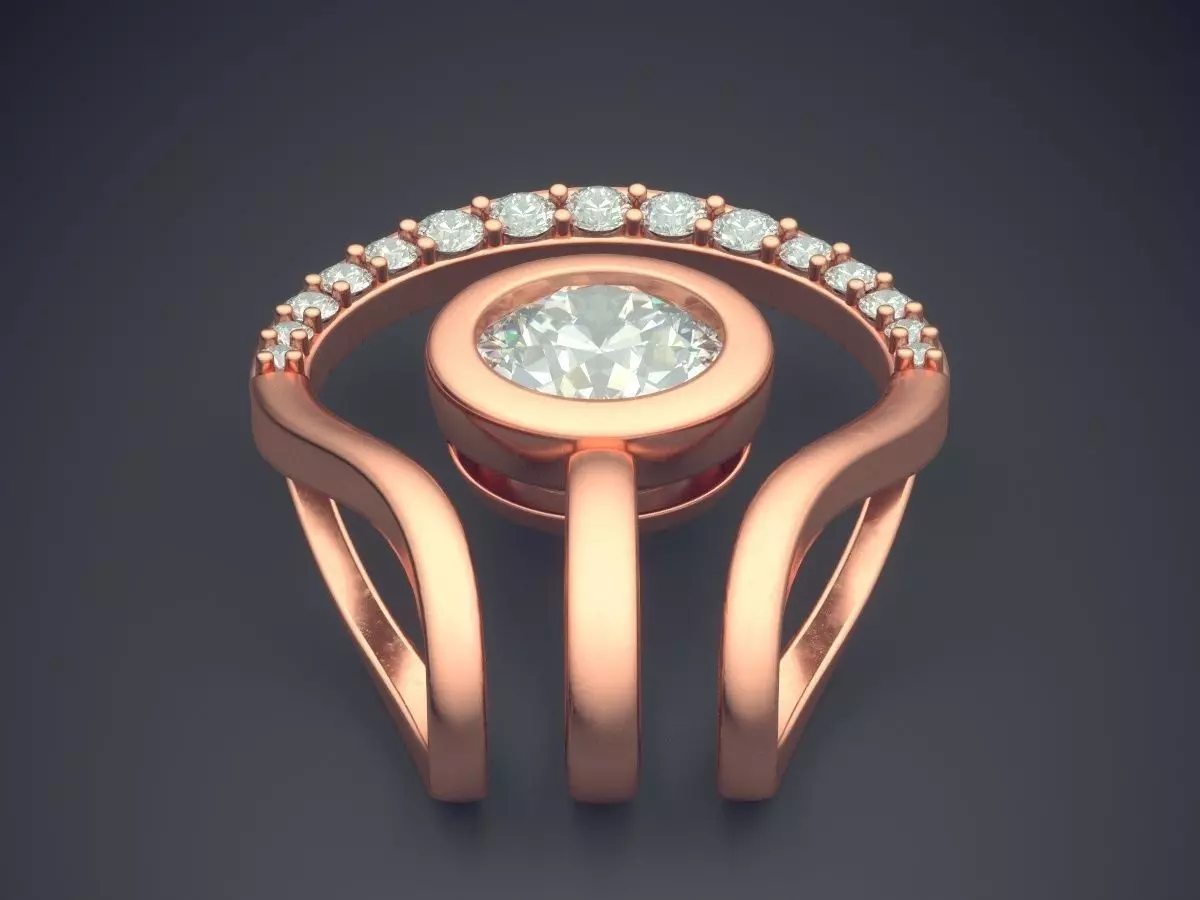 Pendant With Circle Diamond Inside CAD 3697 3D print model_2