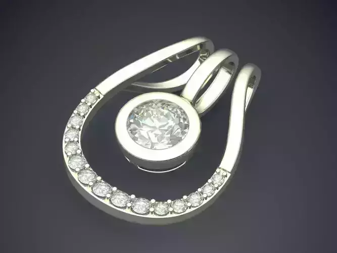 Pendant With Circle Diamond Inside CAD 3697