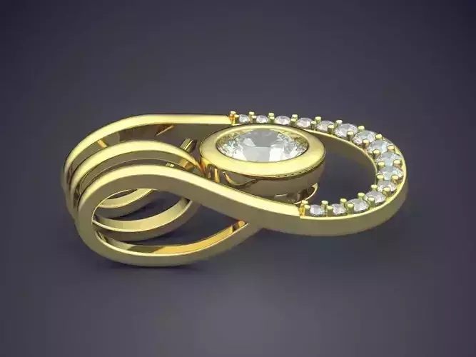 Pendant With Circle Diamond Inside CAD 3697