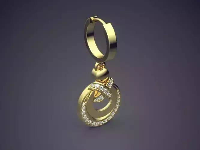 Hanging Earrings With Circle Ornaments CAD 3695