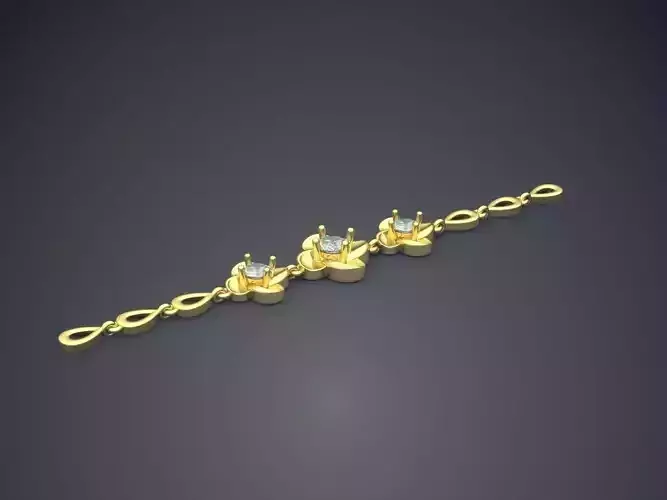 Simple Bracelet With Ornaments CAD 3694 3D print model