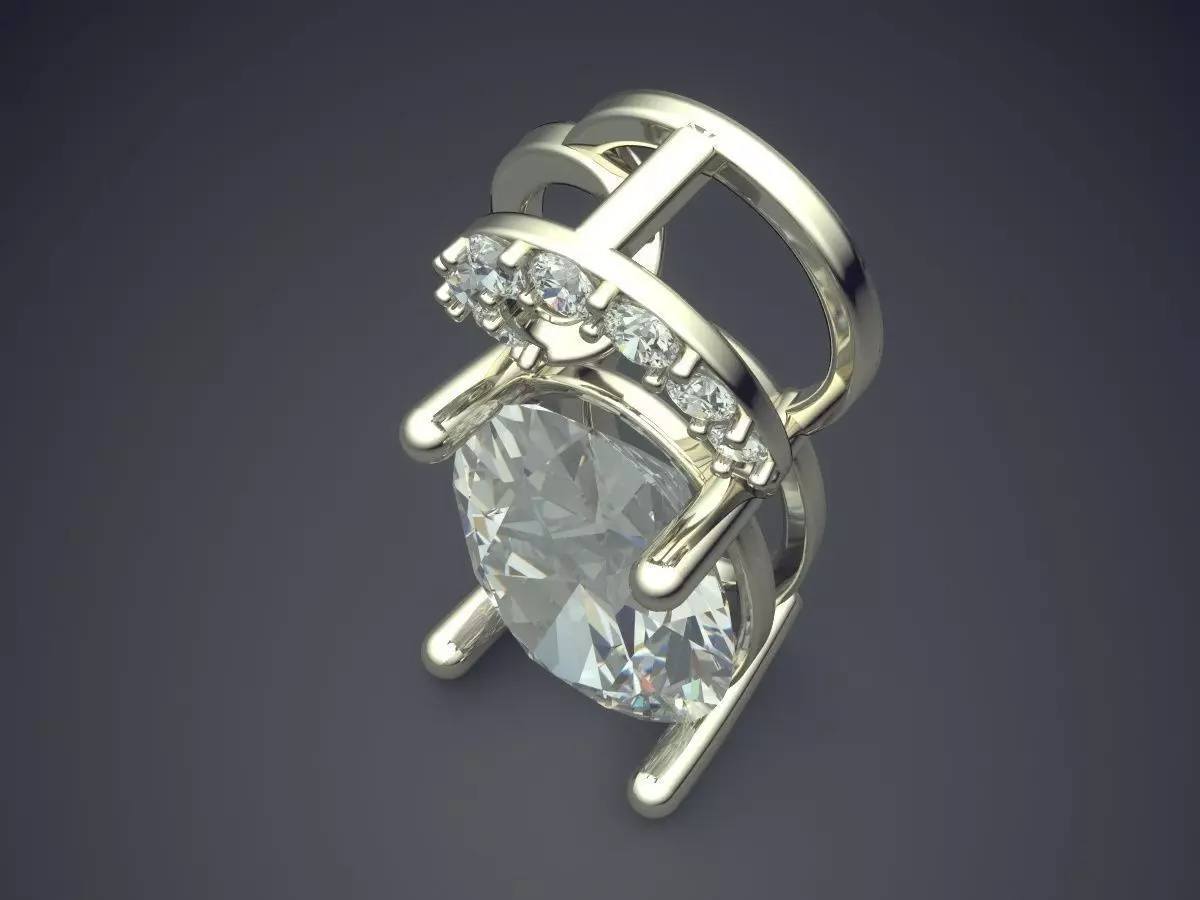 Pendant With Diamonds CAD-3693 3D print model_1