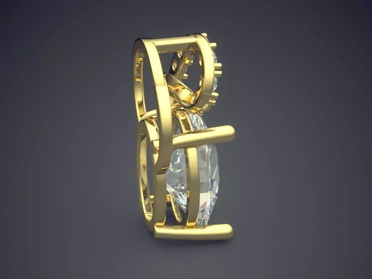 Pendant With Diamonds CAD-3693 3D print model_3