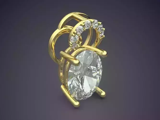 Pendant With Diamonds CAD-3693 3D print model