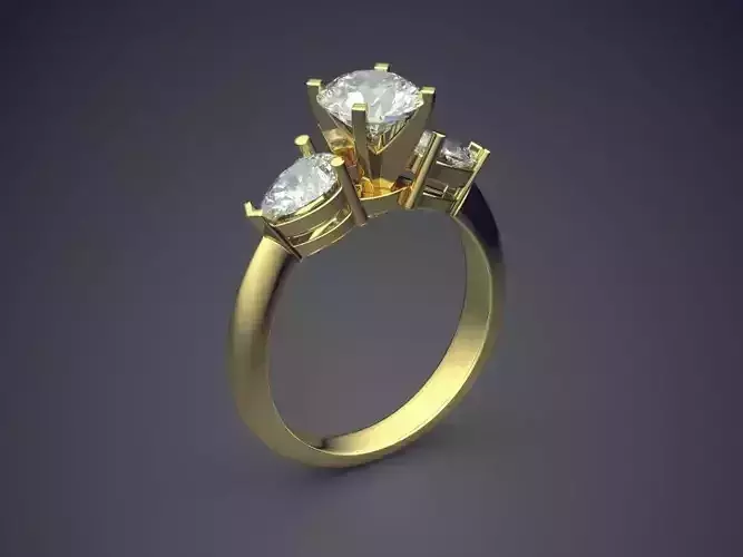 Engagement Ring With Three Diamonds On Top CAD 3691