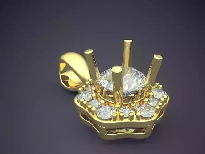 Pendant With Bunch Of Diamonds CAD 3690 3D print model