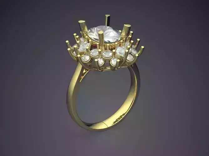 Luxurious Ring With Lots Of Diamonds On Top CAD 3683