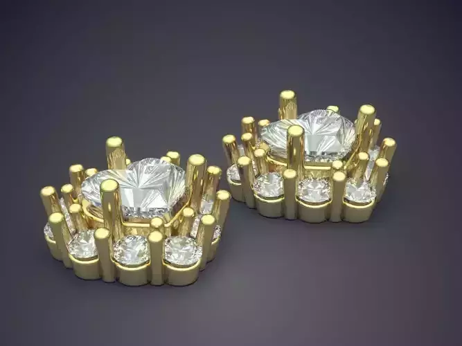 Heart Shaped Brooch With A Lot Of Diamonds CAD 3682 3D print model