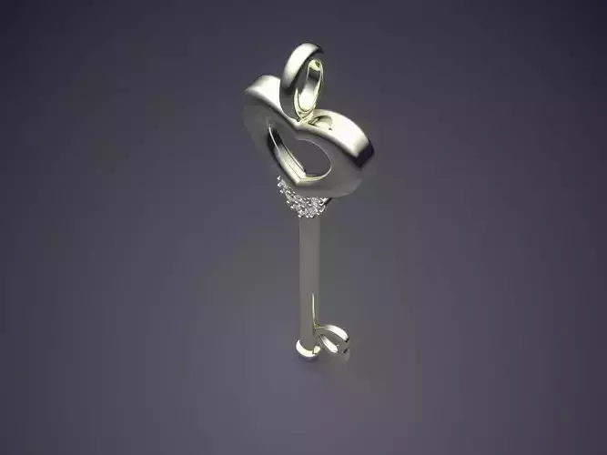 Key Shaped Pendant CAD 3679