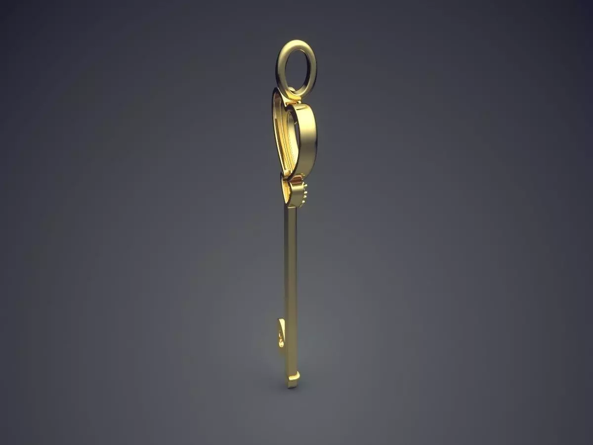 Key Shaped Pendant CAD 3679 3D print model_3