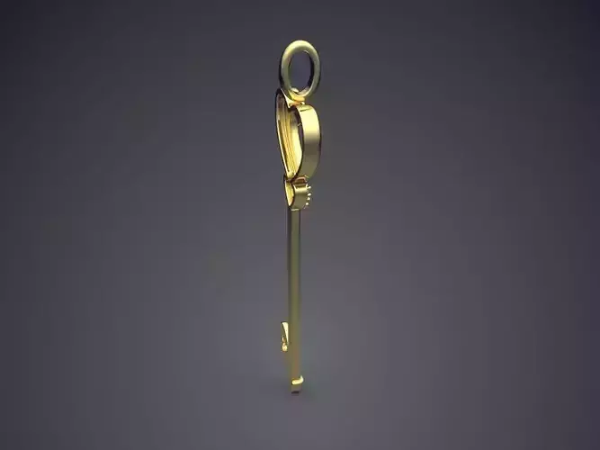 Key Shaped Pendant CAD 3679