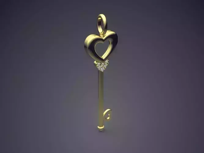 Key Shaped Pendant CAD 3679