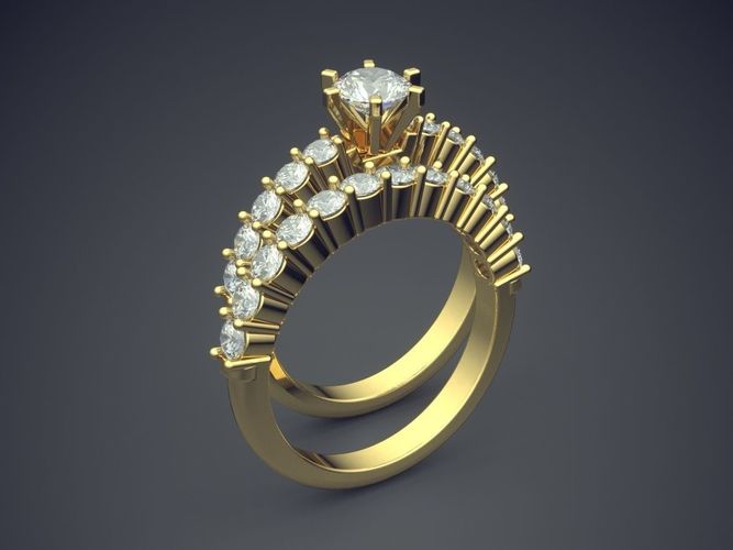 Two Luxury Ring Combo With Diamonds CAd 3678 3D print model