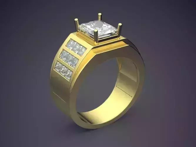 Big Ring With Square Diamond CAD 3676