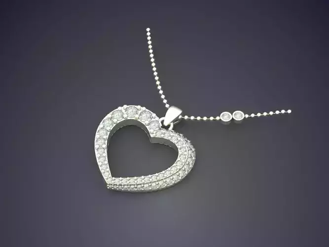 Hollow Heart Shaped Pendant CAD 3675