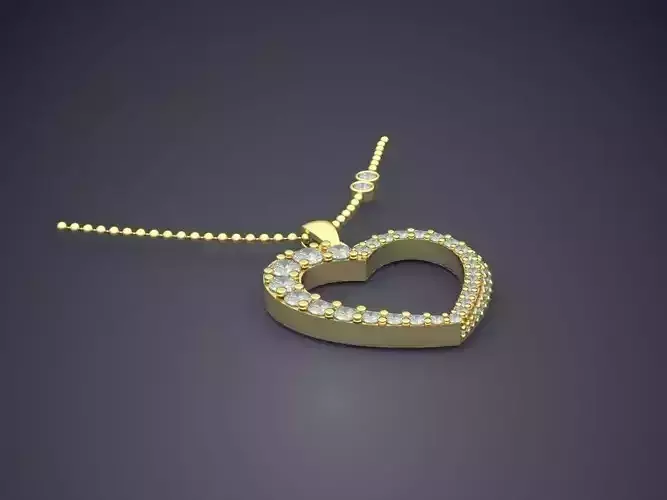 Hollow Heart Shaped Pendant CAD 3675 3D print model