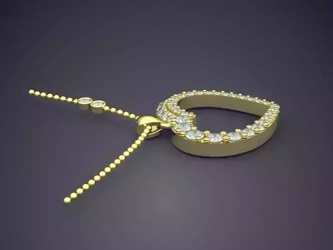 Hollow Heart Shaped Pendant CAD 3675