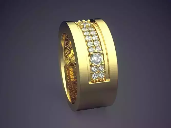 Thick And Big Ring With Diamonds CAD 3670