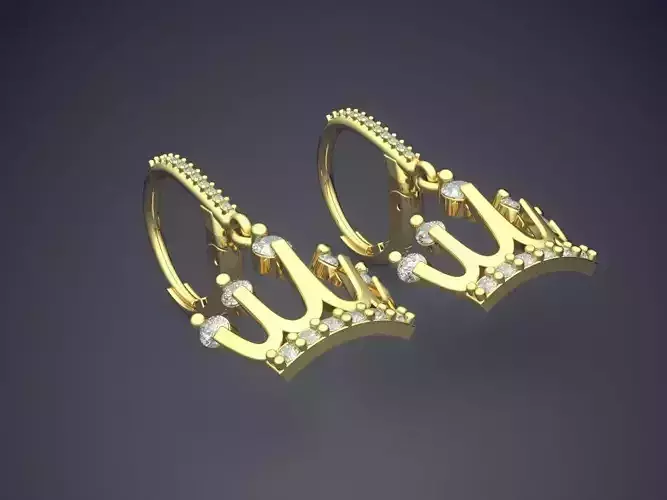 Earrings With Hanging Crowns CAD 3668