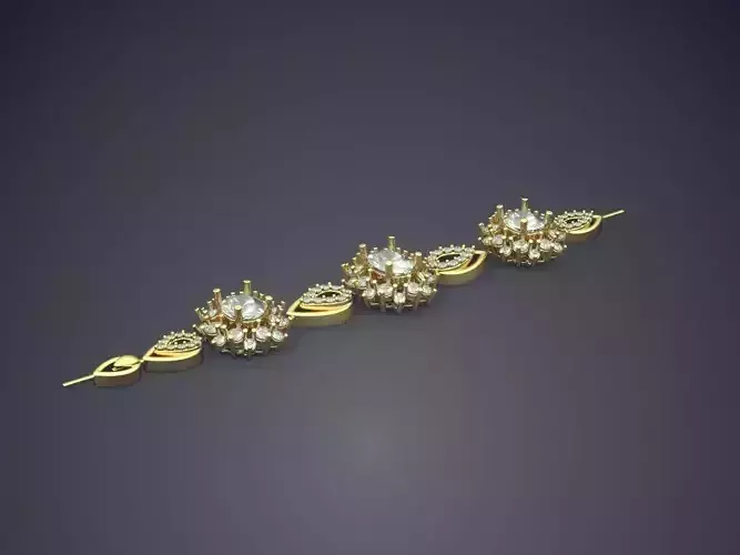 Bracelet With Flowers And Diamonds CAD 3663
