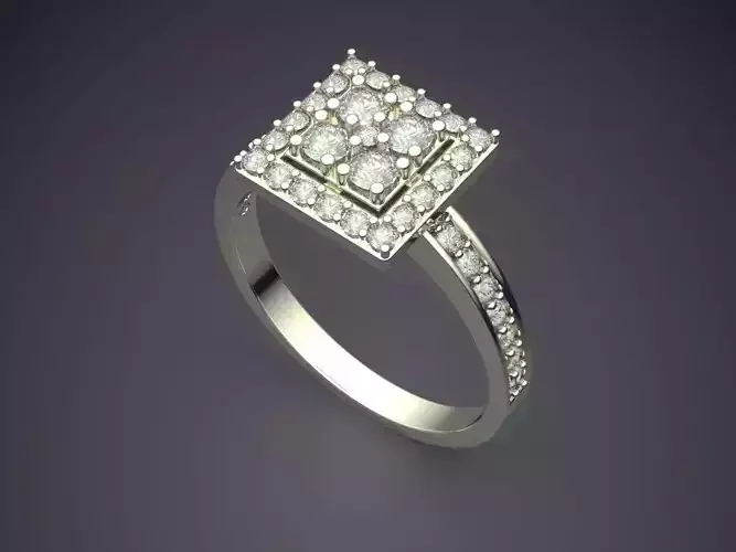 Ring With Square Ornament CAD 3661