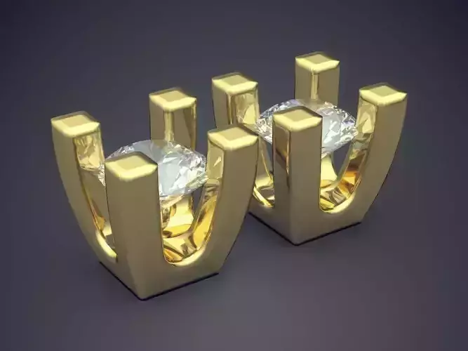 Brooches With Columns And Diamonds In The Middle CAD 3655