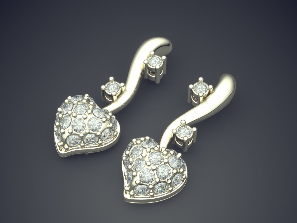 Earrings With Diamonds CAD-3651 3D print model_1