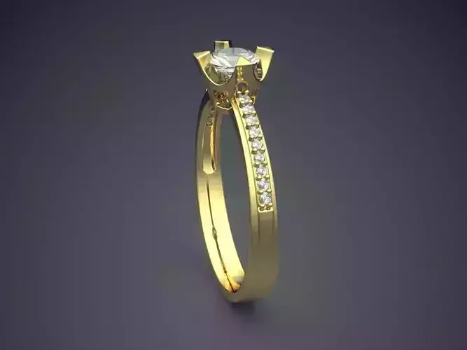 Simple Engagement Ring With Diamond On Top CAD 3643