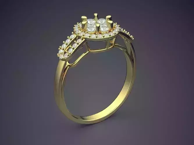 Ring With A Bunch Of Diamonds CAD 3647 3D print model