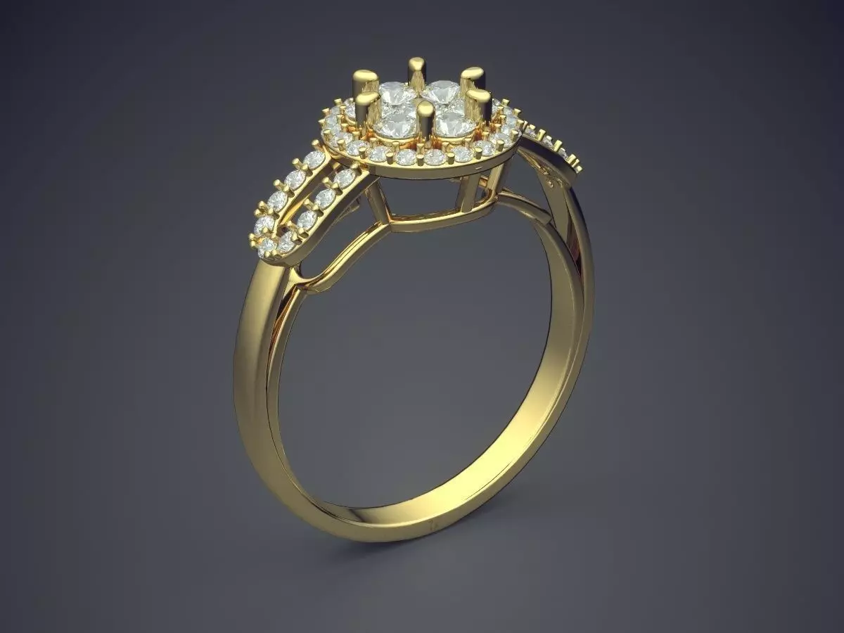 Ring With A Bunch Of Diamonds CAD 3647 3D print model