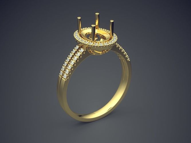 Ring Without Diamond On Top CAD 3641 3D print model